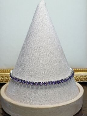 New Tennis Bracelet - Purple Crystal Line Bracelet